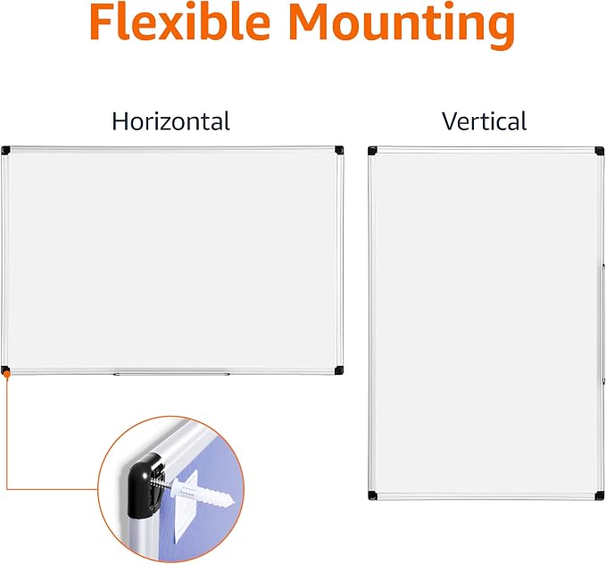 Amazon Basics Magnetic Dry Erase Whiteboard, Aluminum Frame - Image 3