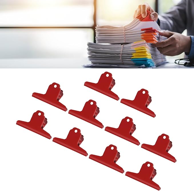 10 Pcs Large Bulldog Clips, 3.9 Inch Large Paper Clips Metal Binder Clips by Tomotato