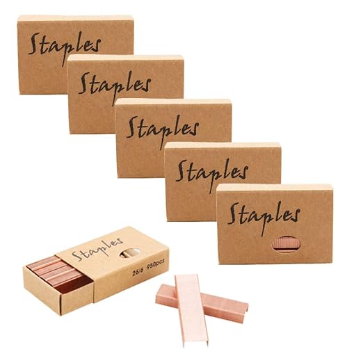 Rose Gold Staples 26/6 Standard Stapler Refill Rosegold 12mm Width #12 Staples by MEIYITIAN