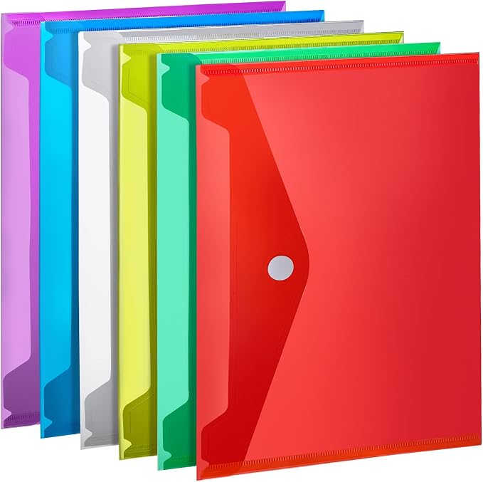 LEOBRO Plastic File Folders for Documents, Reusable Clear File Folders File by LEOBRO