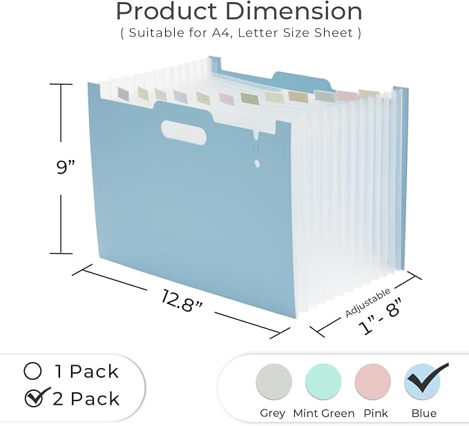 Y YOMA 2 Pack Accordion File Organizer - Image 5