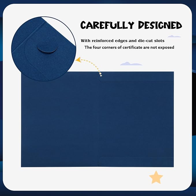 24 Pack Navy Blue Certificate Holders - Image 4
