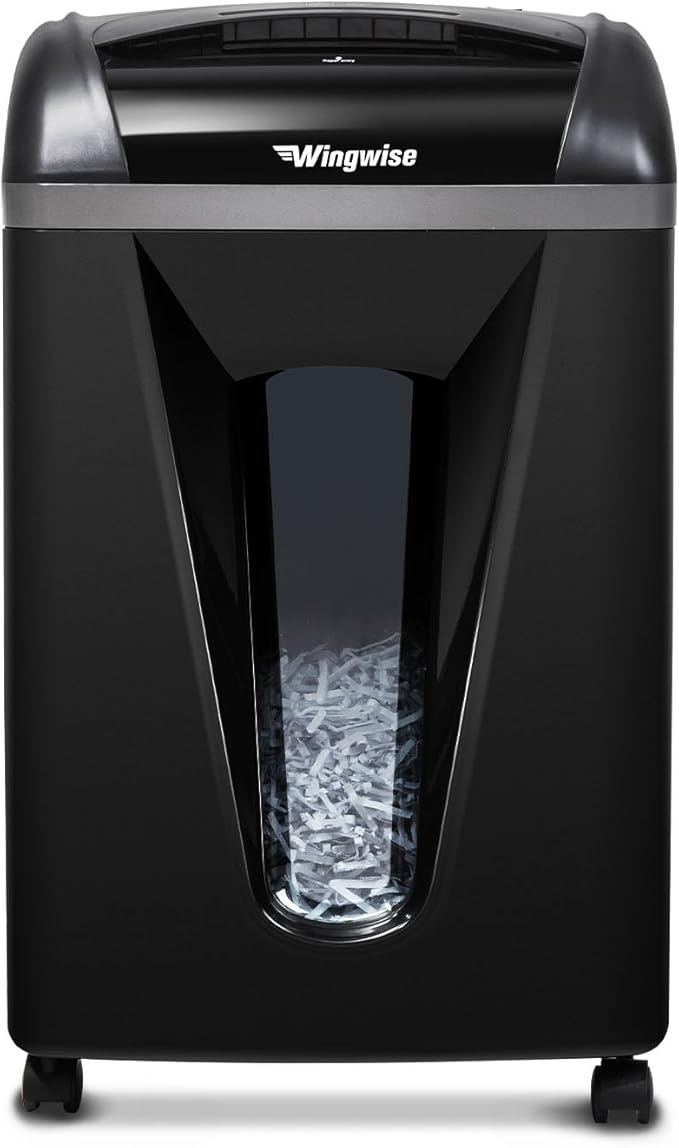 15-Sheet Paper Shredder with 58dB Quiet Operation, P4 Cross-Cut Security for Home Office, 15-Minute Run Time & 5.8-Gallon Bin – Shreds Credit Cards & CDs-DeskLoop Office