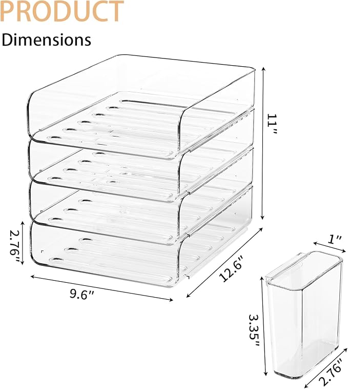 FANXIYQ 4-Tier Acrylic Paper Tray Organizer - Image 3