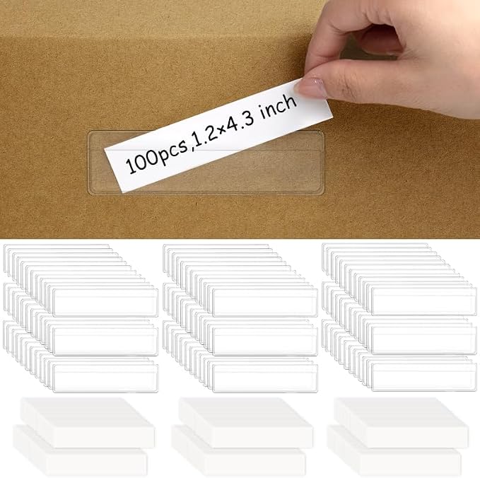 100 Pieces Label Holders Adhesive Shelf Tag by fuceury