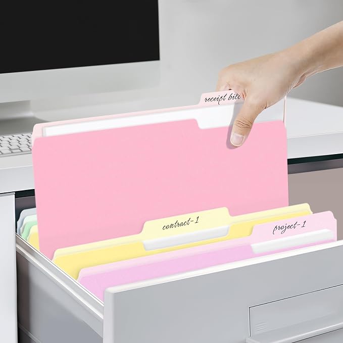 SUNEE File Folders, 18 Pack Manilla Folders 8.5 x 11, Colored Folder Office - Image 7