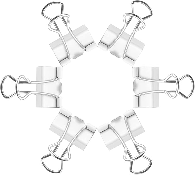 Small White Mini Binder Clips, 3/4 Inch, 50 Pack - Image 3
