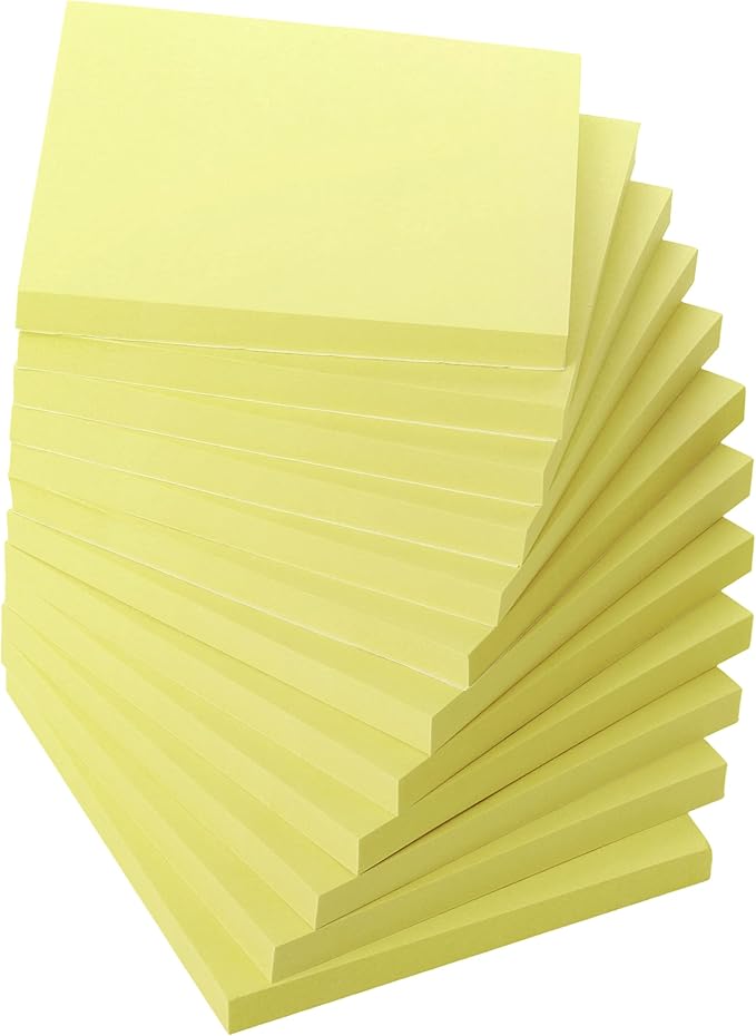 Mr. Pen- Sticky Notes, 3"x3", 12 Pads, Pastel Yellow Colors, Self-Stick Pads, Aesthetic, Colorful, Bulk-DeskLoop Office