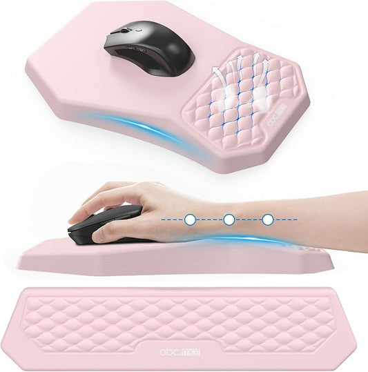 Ergonomic Mouse Pad and Keyboard Wrist Rest Support Set, Massage Design Mousepad by abcmat