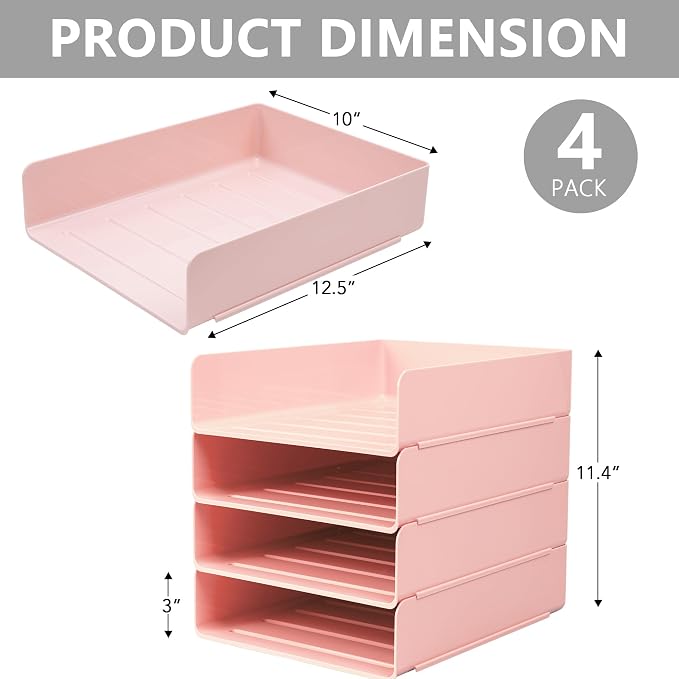 Tiawudi Desk Organizer, Office Organization and Storage, Plastic Letter Tray - Image 2