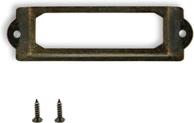 Antique Label Holder, 2.3 Inch, Office File Cabinet Shelves Drawer, Name Card by Rierdge