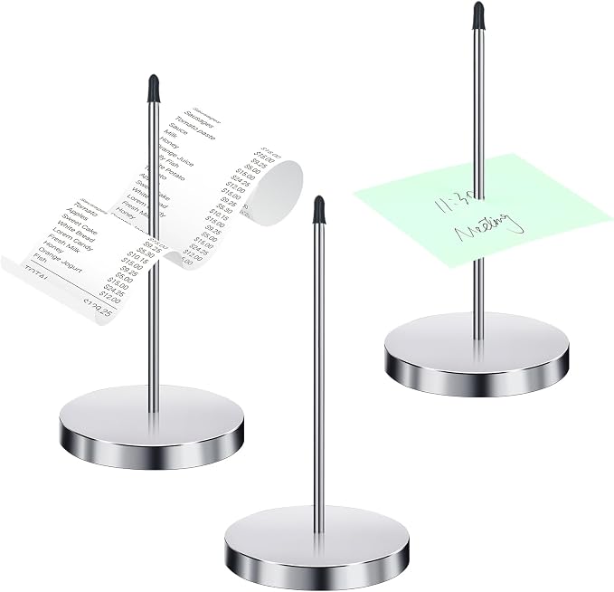 Chinco 3 Pcs Desk Receipt Holder, Bill Fork Ticket Spike, Restaurant Check by Chinco