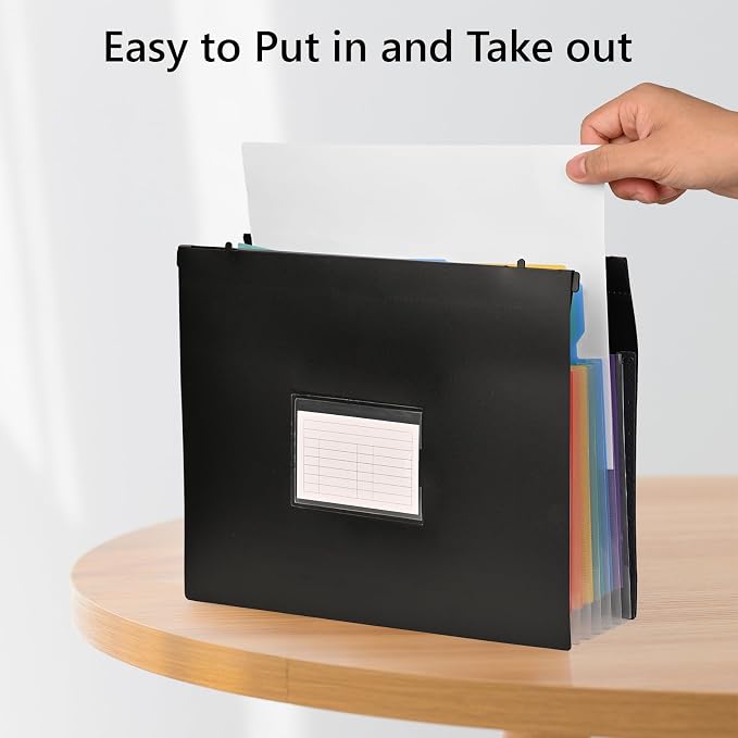 Expanding Hanging File Folders, Plastic Filing Cabinet Organizer 7 Pockets 1.2" - Image 6