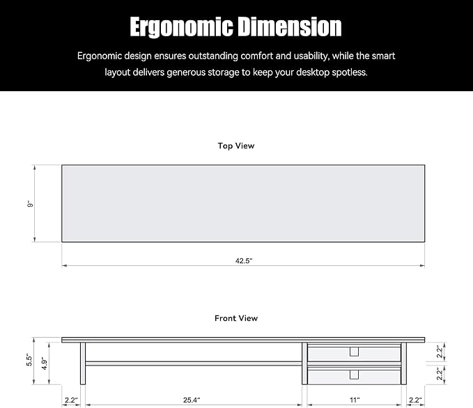 FENSULN Dual‑Tier Monitor Stand Riser - Image 4