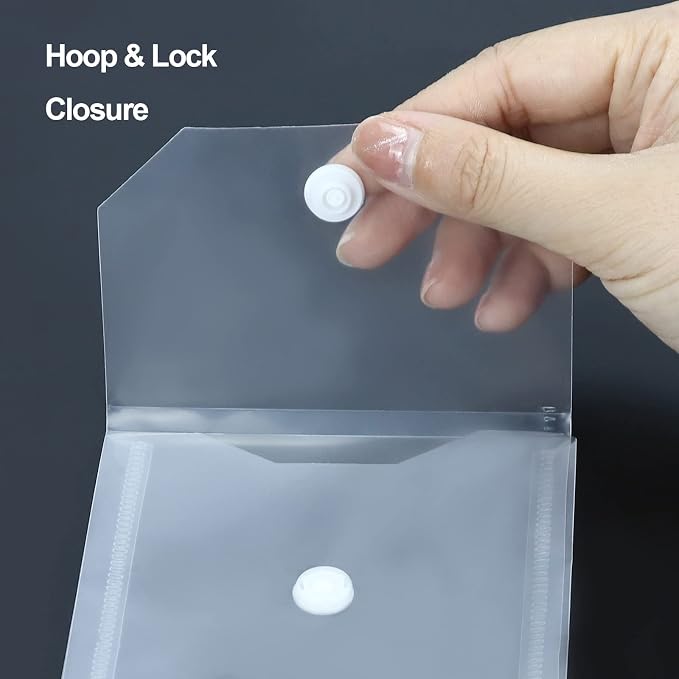 Plastic Envelopes 10 Pack Poly Envelopes Hook Loop Closure, Receipt Stickers - Image 4