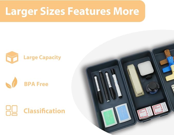 3PCS Large Plastic Drawer Organizer, Large-size Storage Bins, Organization and - Image 6