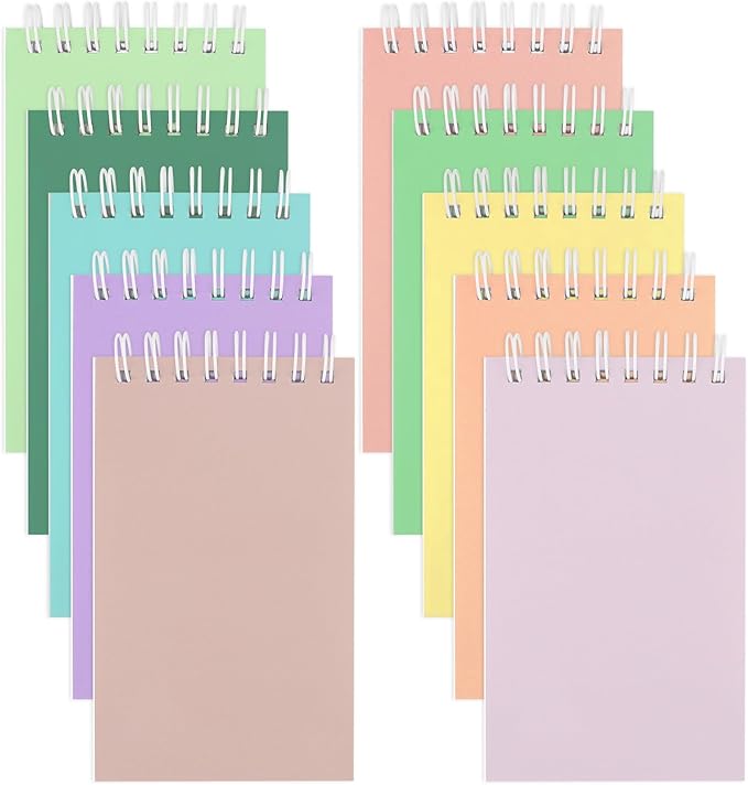 Hooqict 10 Pack Pocket Notebook 3x5 Colorful Mini Notebooks Small Spiral by Hooqict