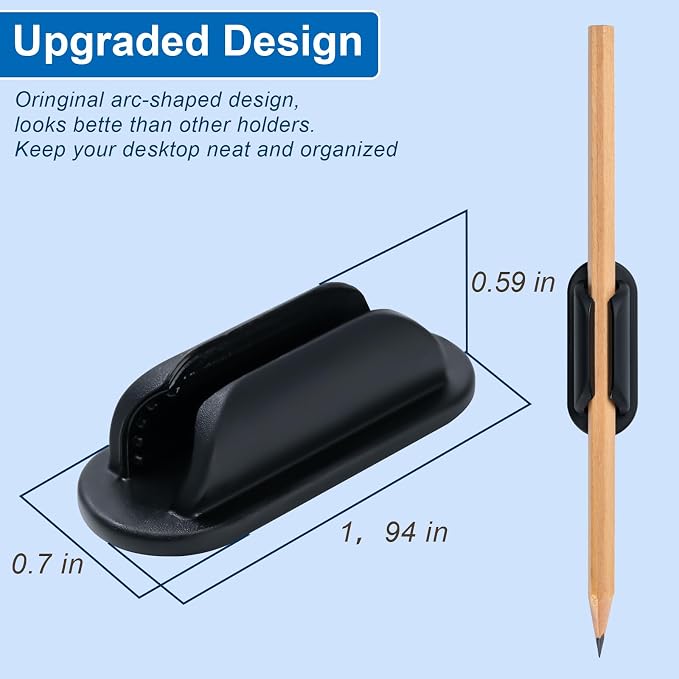Adhesive Pencil Holders for Desk, Silicone Flexible Pen Holder for Wall - Image 2