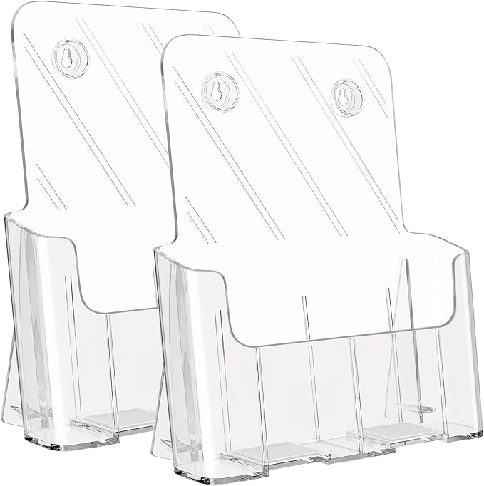 KTRIO Acrylic Brochure Holder 8.5 x 11, 2 Pack Literature Display Stand | by KTRIO