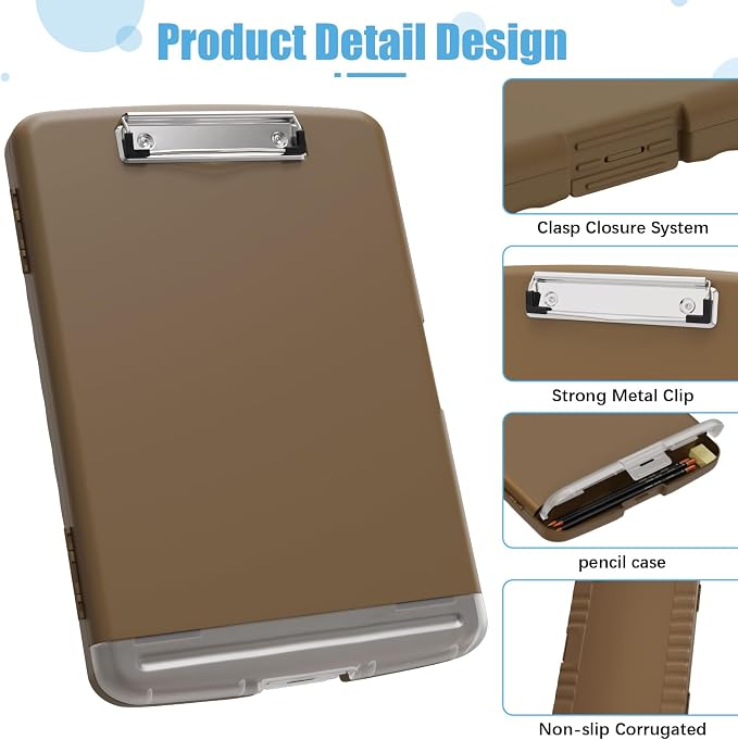 Hongri Clipboard with Storage with Pen Holder, Folder Nursing Clip Board 8.5 x - Image 2