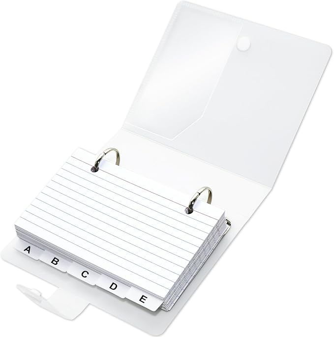 3x5 Lined Index Cards with Ring Binder Holder and Dividers, 100 Ruled Cards by Unknown