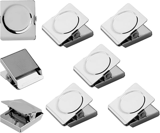 Square Strong Magnetic Clips, 1.5"-8 Pcs, 38 mm, Refrigerator Magnet Clips by Makanu