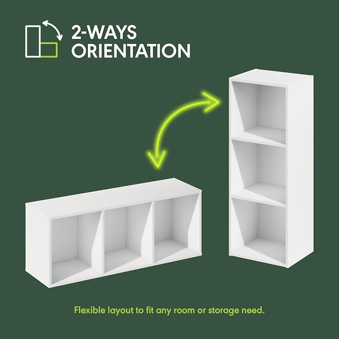 Furinno LUDER Book Shelf, 3-Cube Bookshelf, Bookcase - Image 5