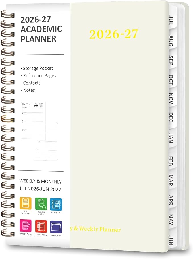Planner 2026-2027, Weekly and Monthly Academic Year Calendar Planner, July 2026 by VALOME