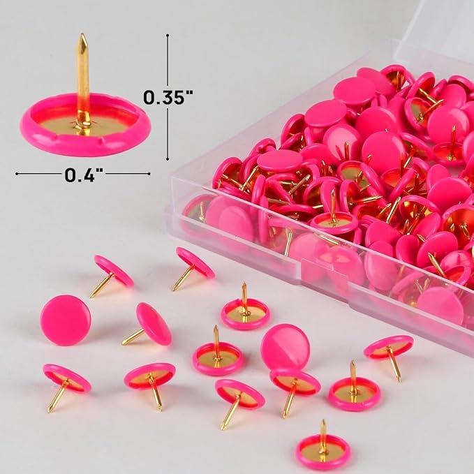 200PCS Thumb Tacks Flat Push Pins Wall Tacks Round Head Thumbtack - Image 2