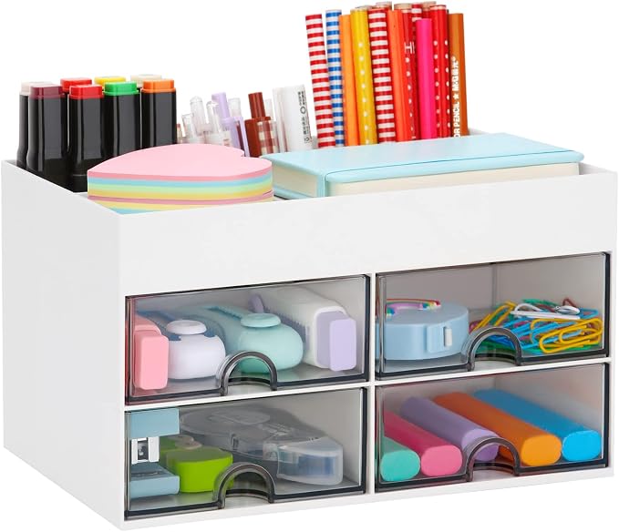 LETURE Desktop Organizer with Drawer, Accessories Stationary Organizer Desk by LETURE