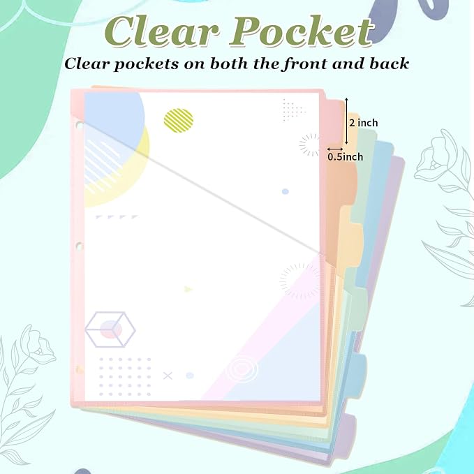 Epakh 6 Pcs Binder Dividers for 3 Rings Binders Index Dividers - Image 3