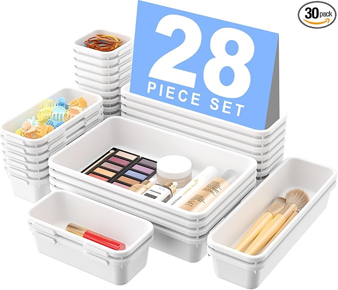 A-LuGei 【】 【】 White Drawer Organizer, Makeup organizer by A-LUGEI