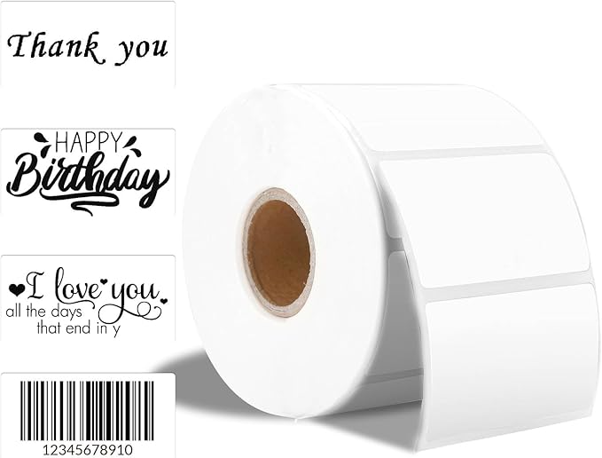 2.25 x 1.25 White Direct Thermal Labels, Self-Adhesive Address Shipping Barcode Thermal Stickers,Thermal Printer Labels Compatible with Rollo & Zebra & MUNBYN, 1000 Labels for Printer-DeskLoop Office