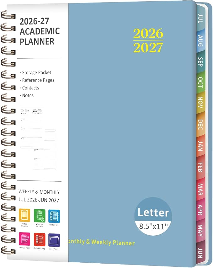 Planner 2026-2027, Weekly and Monthly Academic Planner, July 2026 by VALOME