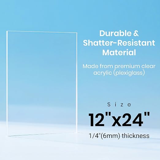 CALPALMY 12x24 Inch Clear Acrylic Sheet - Image 2