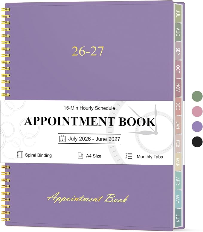 Appointment Book 2026-2027, Hourly Planner from July 2026 to June 2027 by Billtigif