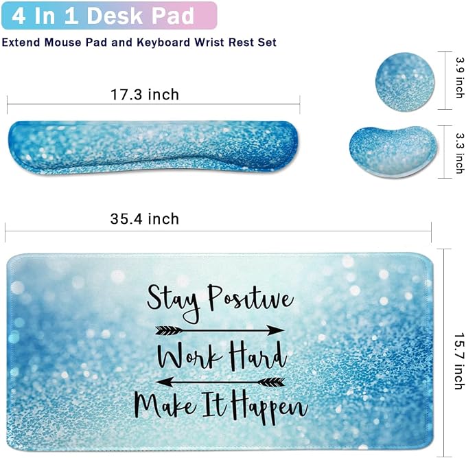 4-in-1 Large Gaming Mouse Pad, Keyboard Wrist Rest Pad & Wrist Support Mousepad - Image 2