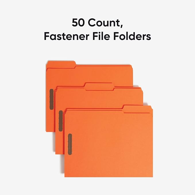 Smead Fastener File Folders, Reinforced 1/3-Cut Tabs, 2 Fasteners, Letter Size - Image 5