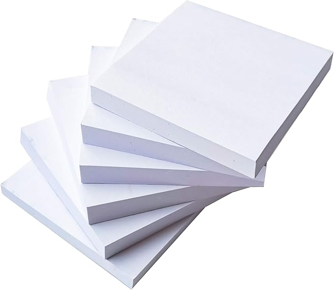 White Sticky Notes 6 Pads 3 X 3 Inch 100 Sheets/Pad Self-Stick Notes Pads 600 by Linquick