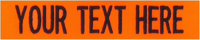 Custom Uniform Name Tapes Solid Colors. Neon Orange Fabric, 3.5 Inch Hook by NORTHERNSAFARI