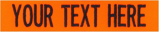 Custom Uniform Name Tapes Solid Colors. Neon Orange Fabric, 4 Inch Sew on by NORTHERNSAFARI