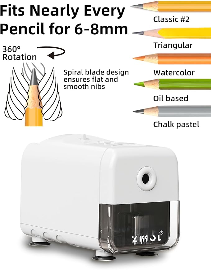 Zmol Electric Pencil Sharpener, Heavy Duty Classroom Pencil Sharpeners - Image 2