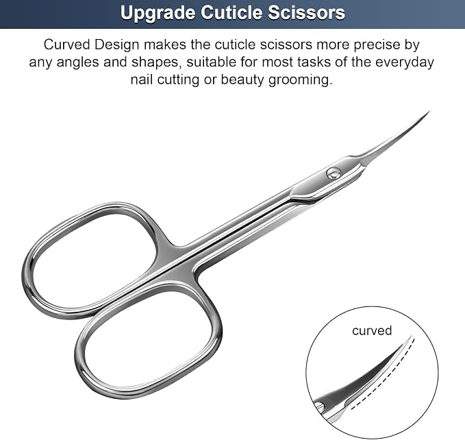 CGBE Cuticle Scissors Extra Fine Curved Blade, Super Slim Manicure Scissors - Image 2