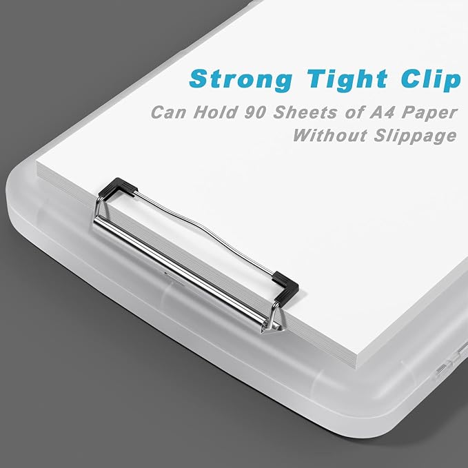 Rimilak Plastic Clipboard with Storage, 8.5 x 11 High Capacity Folio Nursing - Image 3