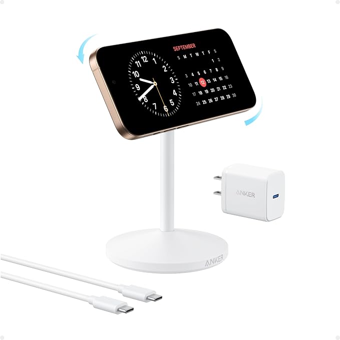 Anker MagGo iPhone 17 MagSafe Charger Compatible Stand, 15W Fast Magnetic by Unknown