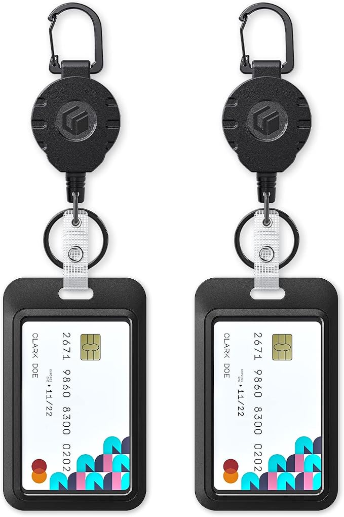 Uniclife 2 Pack Sliding Badge Holder Vertical Plastic Case by UnicLife