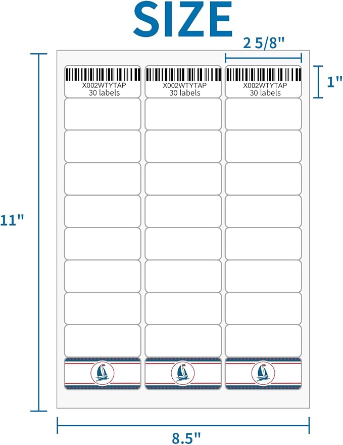 BESTIKER Address Labels 1” x 2-5/8” Shipping Mailing Labels 30 per Page - Image 2