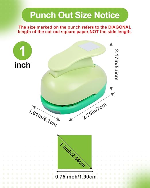 UCEC 1 Inch Square Punch, Craft Lever Paper Punch - Image 2