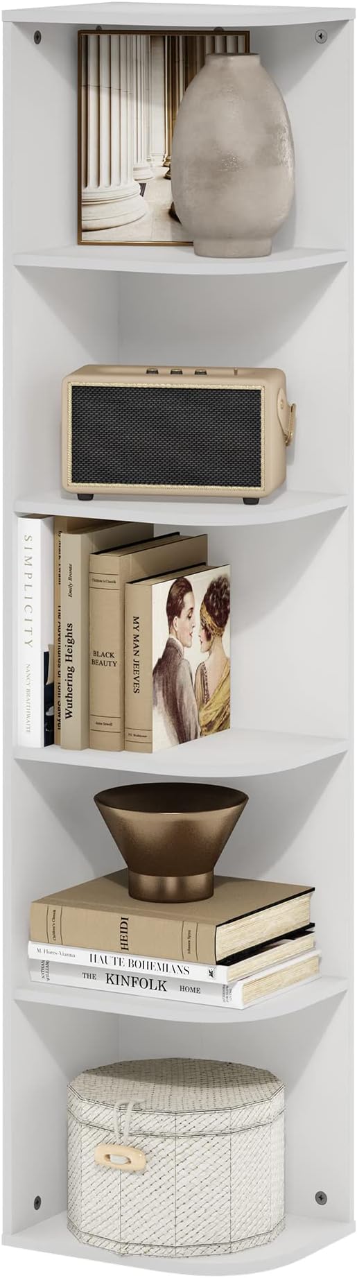 Furinno PASIR Book Shelf, 5-Tier Corner Bookshelf by Furinno-FitsYourSpaceFitsYourBudget