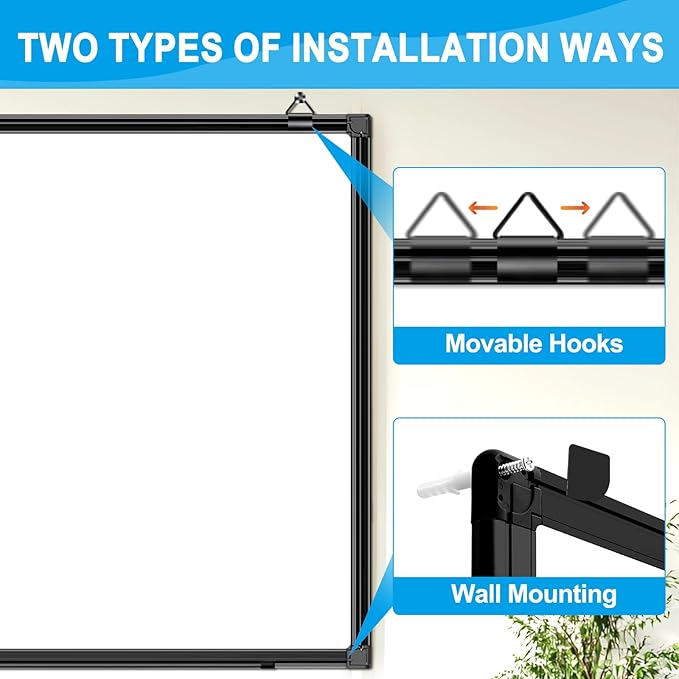 H-Qprobd 72"x48" White Board for Wall Large Magnetic Dry Erase Board with Black Aluminum Frame, Presentation Whiteboard Suitable for Home, Office, Classroom & Kitchen-DeskLoop Office